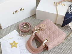 Túi Di Lady Da lì Khóa Vàng Size 17cm Ver2 F6677