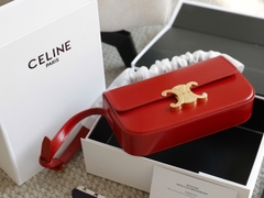 Túi Celine Triomphe Đỏ Khóa Vàng 2 Dáng