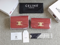 Túi Celine Triomphe Đỏ Khóa Vàng 2 Dáng