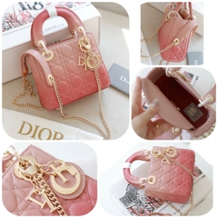 Túi Di Lady Ombre Da Lì Khóa Vàng Size 17cm Dây Bảng To Có 2 Hộp