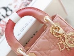Túi Di Lady Ombre Da Lì Khóa Vàng Size 17cm Dây Bảng To Có 2 Hộp