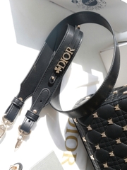 Túi D Lady Da Lì Khóa Vàng Size 20cm Charm Bướm