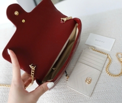 Túi xách G Đỏ da bò kèm ví Size 21cm Có 2 hộp