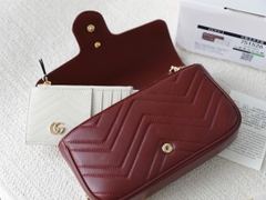 Túi xách G Đỏ da bò kèm ví Size 21cm Có 2 hộp