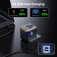 Bộ chuyển đổi 7in1 Voltme TC65W (7 cổng sạc, GaN) 