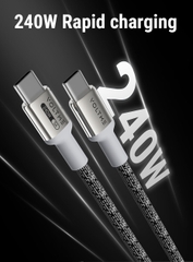 Cáp Sạc Nhanh Voltme PowerLink Pixel | Type-C to Type-C 240w, 120cm cap-sac-nhanh-voltme-powerlink-pixel-type-c-to-type-c-240w-voltmevietnam-mau-xam