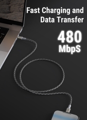 Cáp Sạc Nhanh Voltme PowerLink Pixel | Type-C to Type-C 240w, 120cm cap-sac-nhanh-voltme-powerlink-pixel-type-c-to-type-c-240w-voltmevietnam-mau-xam