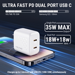 Cốc Sạc Nhanh Voltme Revo 35W Duo Lite - Cốc sạc nhanh 2 cổng USB-C 