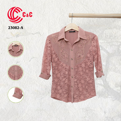 23082 - Vải Lưới Kim Tuyến Thêu Ren Phối Họa Tiết Đính Đá