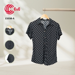 15558 - Vải Thun Họa Tiết Ô Vuông