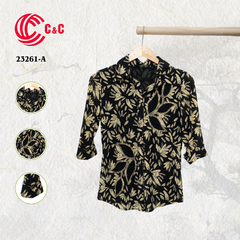 23261 - Họa Tiết Lá Cách Điệu Đính Đá 3 Màu