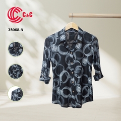 25068 - Vải Lưới Họa Tiết Vòng Tròn Cách Điệu 4 Màu