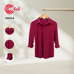 20049 - Vải Thun Họa Tiết Kẻ Sọc Dọc Chấm Bi 5 Màu