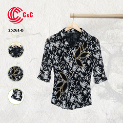 23261 - Họa Tiết Lá Cách Điệu Đính Đá 3 Màu