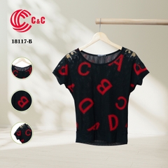 18117 - In Họa Tiết Vai Đắp Ren Ép Đá Đen Lấp Lánh Bo Lai Che Khuyết Điểm Vòng 2