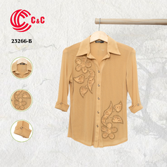 23266 - Vải Lưới Kim Tuyến Phối Thêu Ren Đính Đá 6 Màu