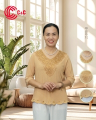 25108 - Cổ Tim Đắp Ren Thêu Họa Tiết Đính Hạt Đá Lớn Lấp Lánh