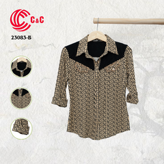 23083 - Họa Tiết Mê Cung Hình Học Trừu Tượng 4 Màu