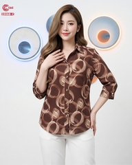25068 - Vải Lưới Họa Tiết Vòng Tròn Cách Điệu 4 Màu