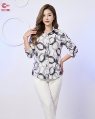 25068 - Vải Lưới Họa Tiết Vòng Tròn Cách Điệu 4 Màu