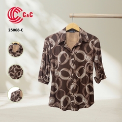 25068 - Vải Lưới Họa Tiết Vòng Tròn Cách Điệu 4 Màu