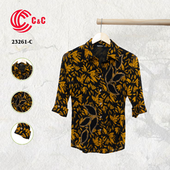 23261 - Họa Tiết Lá Cách Điệu Đính Đá 3 Màu