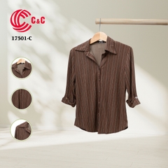 17501 - Vải Thun Họa Tiết Kẻ Sọc Nhỏ