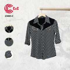 23083 - Họa Tiết Mê Cung Hình Học Trừu Tượng 4 Màu