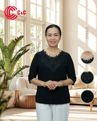 25103 - Cổ Ren Thêu Hoa Văn Tinh Xảo Đính Đá Thủy Tinh