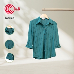 20049 - Vải Thun Họa Tiết Kẻ Sọc Dọc Chấm Bi 5 Màu