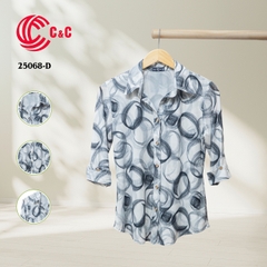 25068 - Vải Lưới Họa Tiết Vòng Tròn Cách Điệu 4 Màu