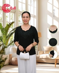 25107 - Cổ Đa Giác Đắp Ren Thêu Hoa Đăng Lá Đính Đá 9 Màu Độc Đáo