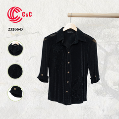 23266 - Vải Lưới Kim Tuyến Phối Thêu Ren Đính Đá 6 Màu