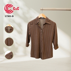 17501 - Vải Thun Họa Tiết Kẻ Sọc Nhỏ