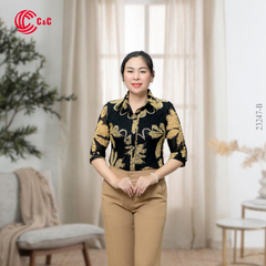 23247 - Họa Tiết Hoa Cách Điệu Thêu Ren Đính Đá 4 Màu