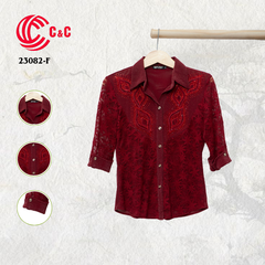 23082 - Vải Lưới Kim Tuyến Thêu Ren Phối Họa Tiết Đính Đá