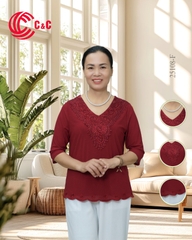 25108 - Cổ Tim Đắp Ren Thêu Họa Tiết Đính Hạt Đá Lớn Lấp Lánh