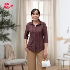 17501 - Vải Thun Họa Tiết Kẻ Sọc Nhỏ