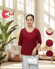 25102 - Cổ Đắp Ren Thêu Phong Cách Hoa Văn Cổ Điển