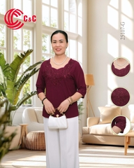 25107 - Cổ Đa Giác Đắp Ren Thêu Hoa Đăng Lá Đính Đá 9 Màu Độc Đáo