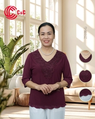 25108 - Cổ Tim Đắp Ren Thêu Họa Tiết Đính Hạt Đá Lớn Lấp Lánh