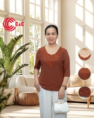 25102 - Cổ Đắp Ren Thêu Phong Cách Hoa Văn Cổ Điển