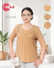 25214 - Cổ Áo Đắp Ren Đính Đá Tinh Xảo Duyên Dáng