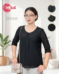 25214 - Cổ Áo Đắp Ren Đính Đá Tinh Xảo Duyên Dáng