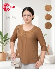 25214 - Cổ Áo Đắp Ren Đính Đá Tinh Xảo Duyên Dáng