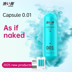 Bao Cao Su Drywell PU 001 Nude & Thin – Siêu Mỏng 001, Cảm Giác Chân Thật – Vỉ 3 Cái