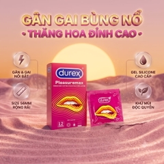 Bao cao su Durex Pleasuremax gân và điểm nổi hộp 12 chiếc