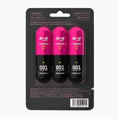 Bao cao su DryWell PU 001 Numbness Orgasm – Siêu mỏng 001 tăng cảm giác nữ – Vỉ 3 viên