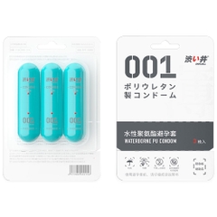 Bao Cao Su Drywell PU 001 Nude & Thin – Siêu Mỏng 001, Cảm Giác Chân Thật – Vỉ 3 Cái