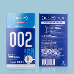 Bao cao su Jiuuy 002 Water Moisture siêu mỏng nhiều gel hộp 10 chiếc